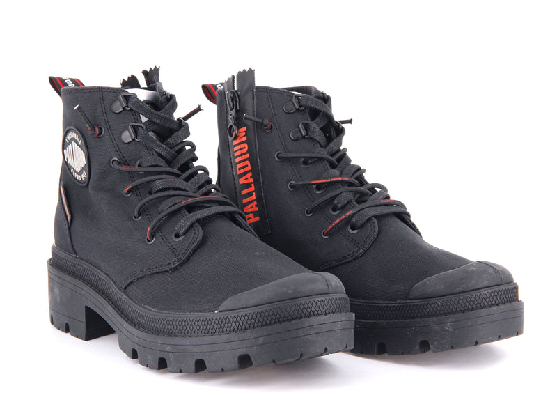 Black Women's Palladium Pallabase Metro Boots | 3861LGOHZ