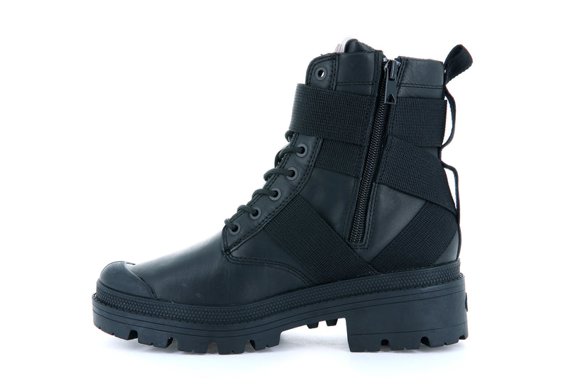 Black Women's Palladium Pallabase Tact Str L Boots | 0679FCXNE