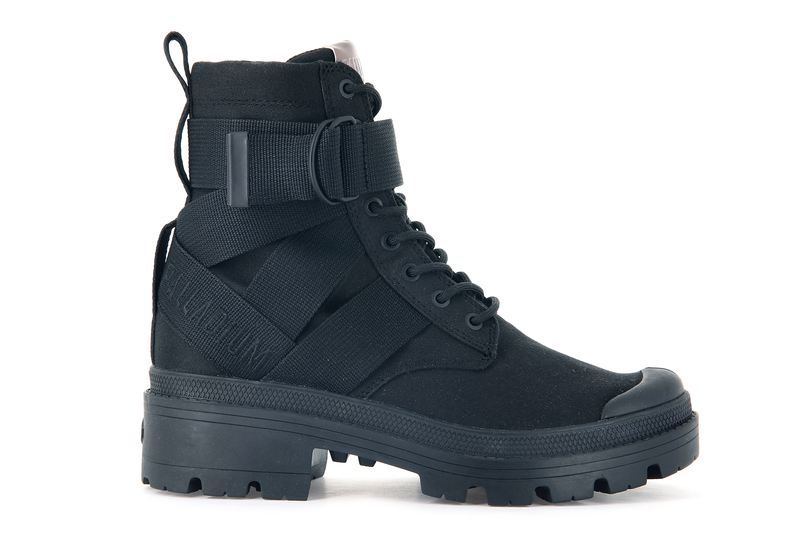 Black Women\'s Palladium Pallabase Tact S Tx High Tops | 3057ONBRD