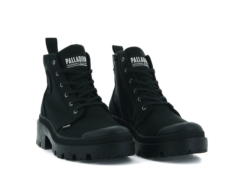 Black Women's Palladium Pallabase Twill High Tops | 1860PADKC