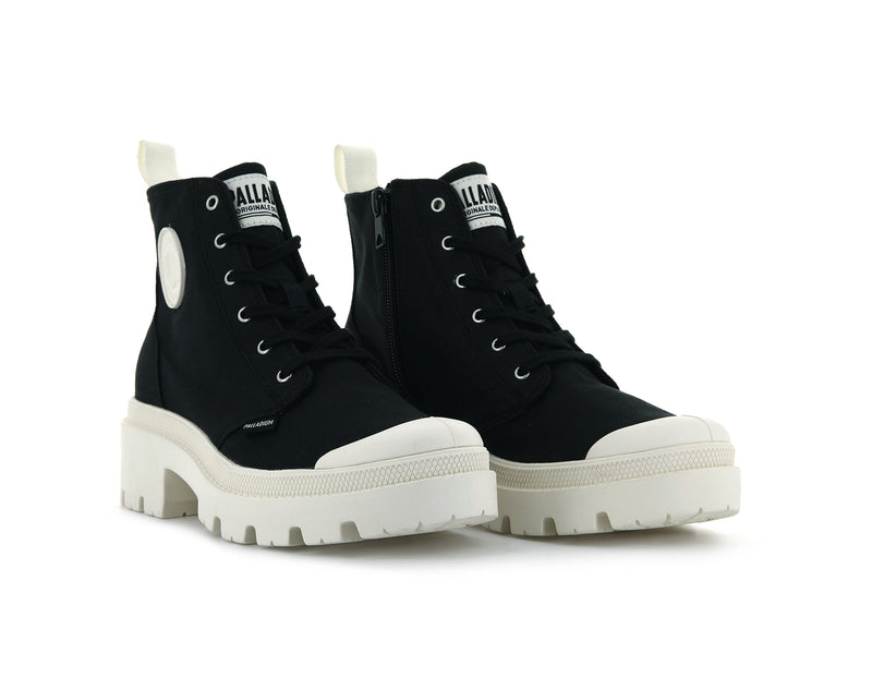 Black Women's Palladium Pallabase Twill High Tops | 3046KNXUZ