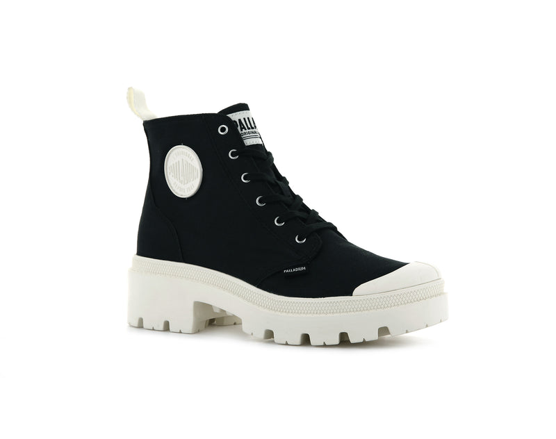 Black Women's Palladium Pallabase Twill Boots | 3051XFOEA