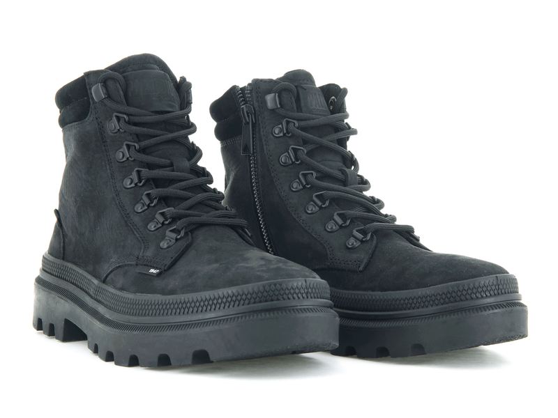 Black Women's Palladium Pallatrooper Hiker Nubuck Boots | 8502XOJFM