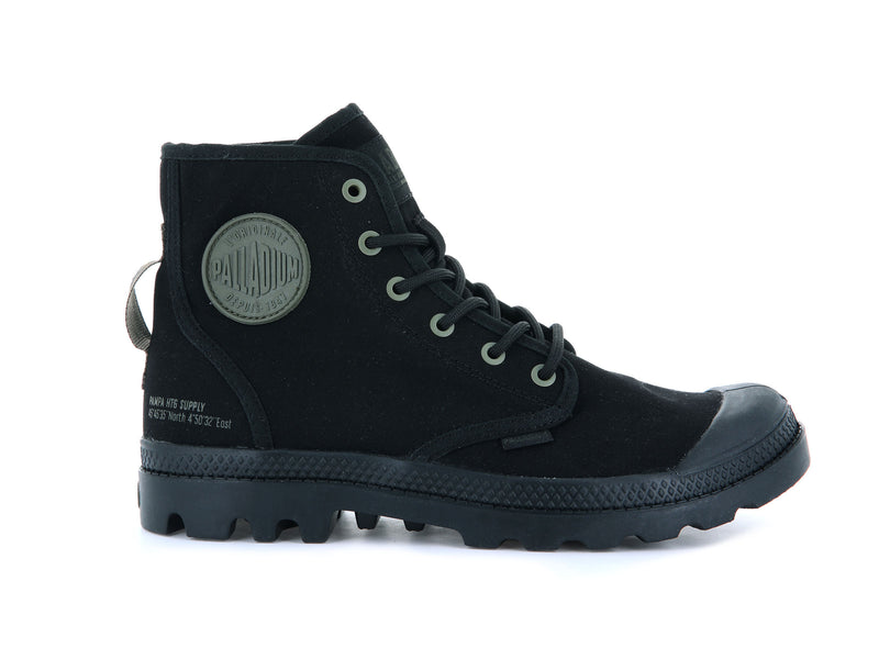 Black Women\'s Palladium Pampa Hi Htg Supply High Tops | 9512WMCGR