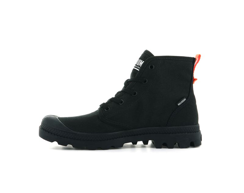 Black Women's Palladium Pampa Hi Twill Boots | 7619ZOUFV