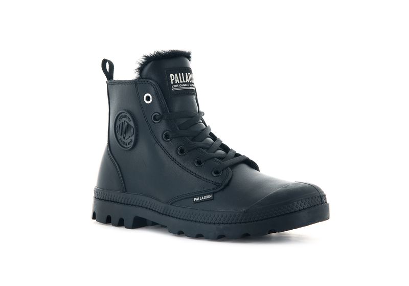 Black Women's Palladium Pampa Hi Zip Leather S High Tops | 1378NKPAT