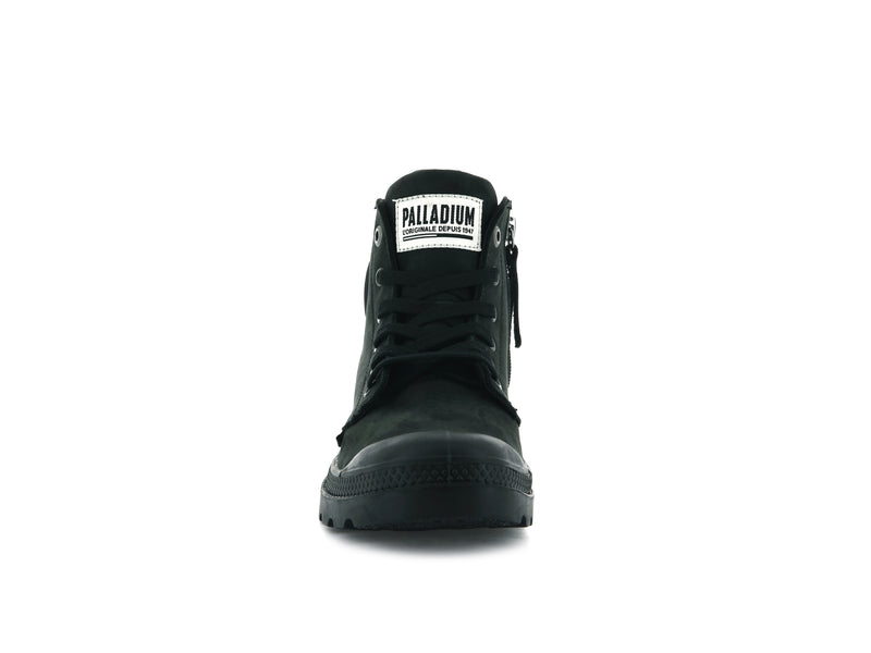 Black Women's Palladium Pampa Hi Zip Nubuck Boots | 6850EYLKG