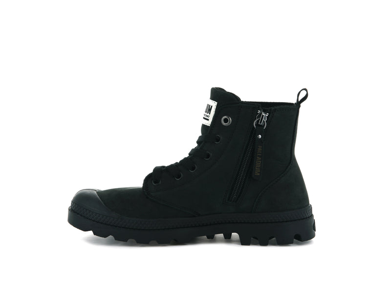 Black Women's Palladium Pampa Hi Zip Nubuck Boots | 6850EYLKG