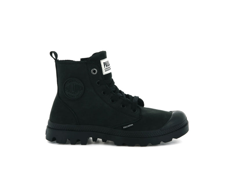 Black Women\'s Palladium Pampa Hi Zip Nubuck Boots | 6850EYLKG