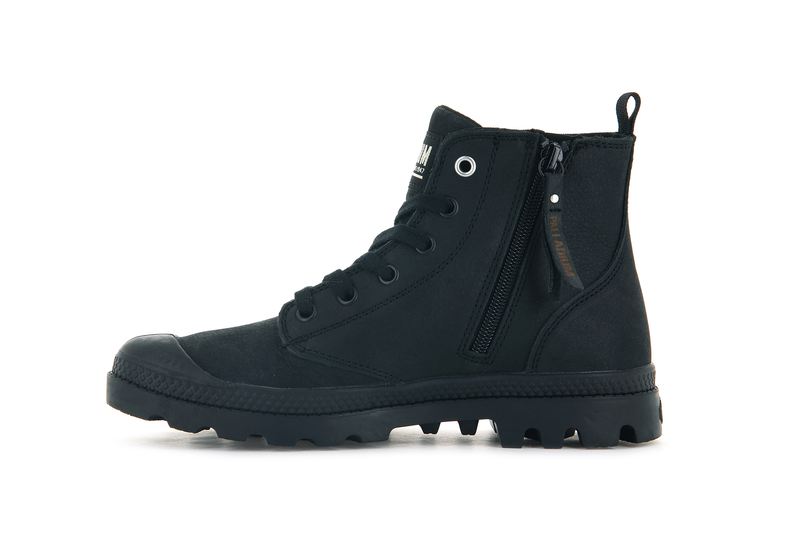 Black Women's Palladium Pampa Hi Zip Sl Boots | 7694ZBYWG