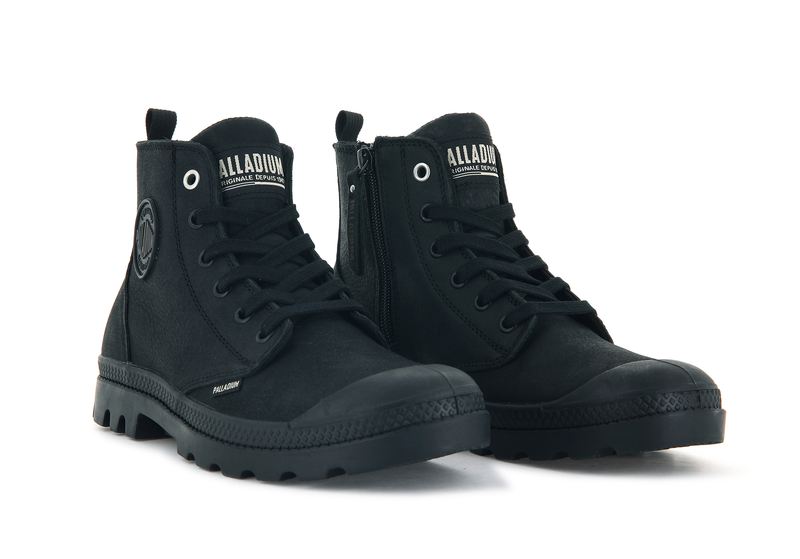 Black Women's Palladium Pampa Hi Zip Sl Boots | 7694ZBYWG