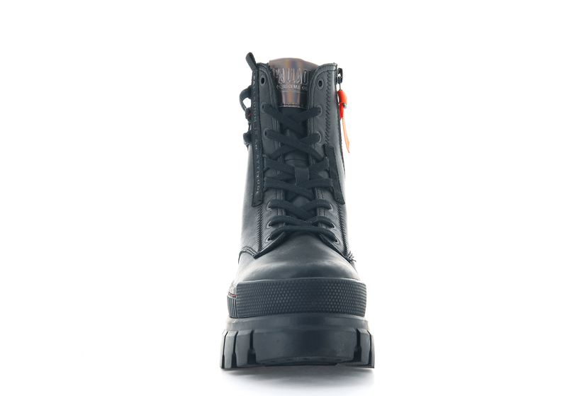 Black Women's Palladium Revolt Leather Boots | 9365NLPBD