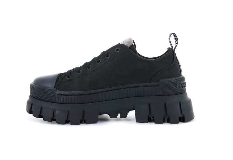 Black Women's Palladium Revolt Lo Tx Low Tops | 7451LMBPD