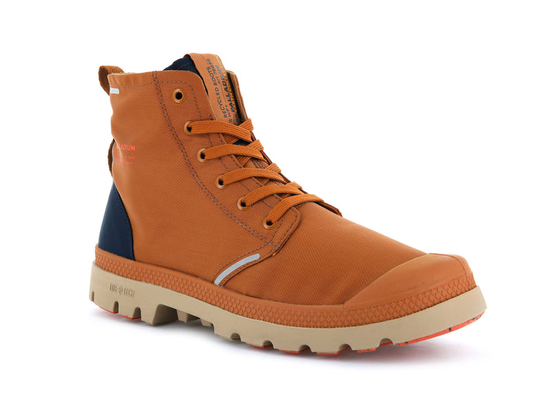 Brown/Indigo Men's Palladium Pampa Lite+ Recycle Wp+ High Tops | 0612RUCEA