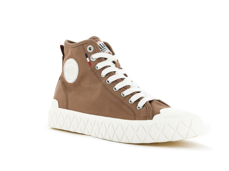 Brown Kids' Palladium Palla Ace Canvas Mid Low Tops | 2073EAUKI