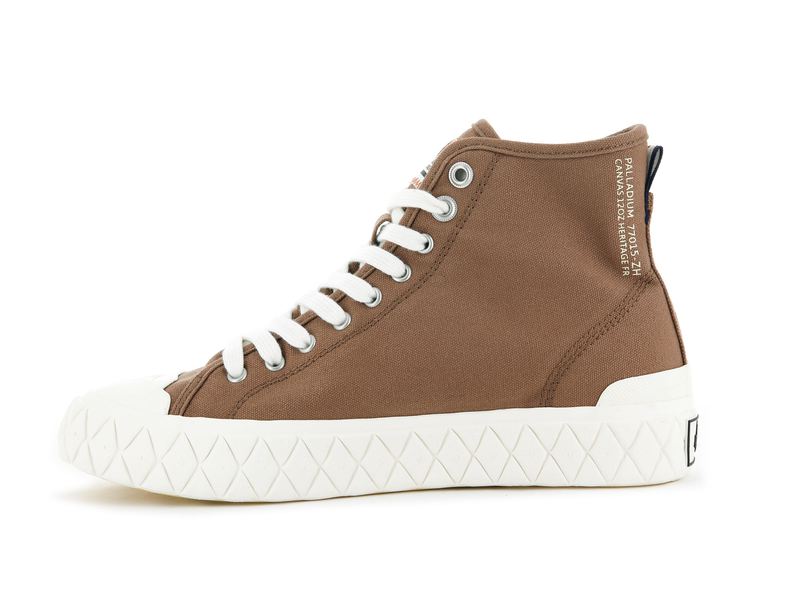 Brown Kids' Palladium Palla Ace Canvas Mid Low Tops | 2073EAUKI