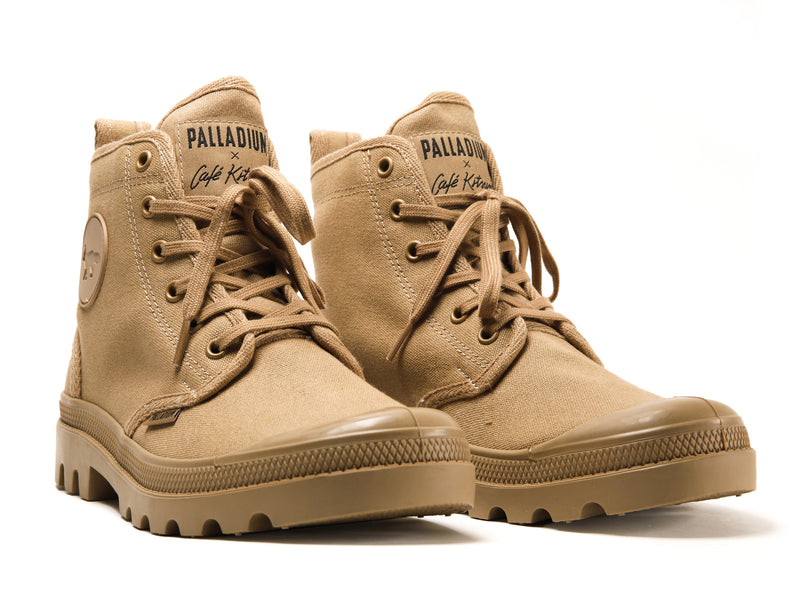 Brown Kids' Palladium Pallabrousse X Kitsune High Tops | 2913HITAK