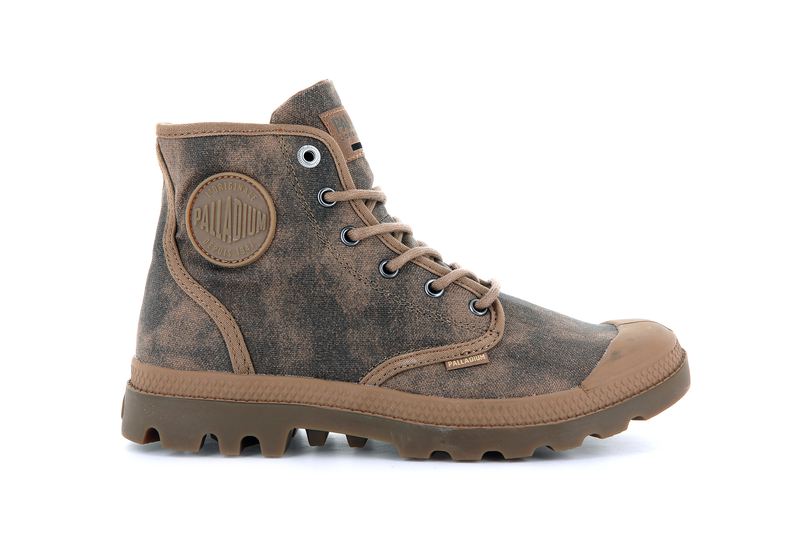 Brown Kids\' Palladium Pampa Hi Wax Boots | 6453KAJNC