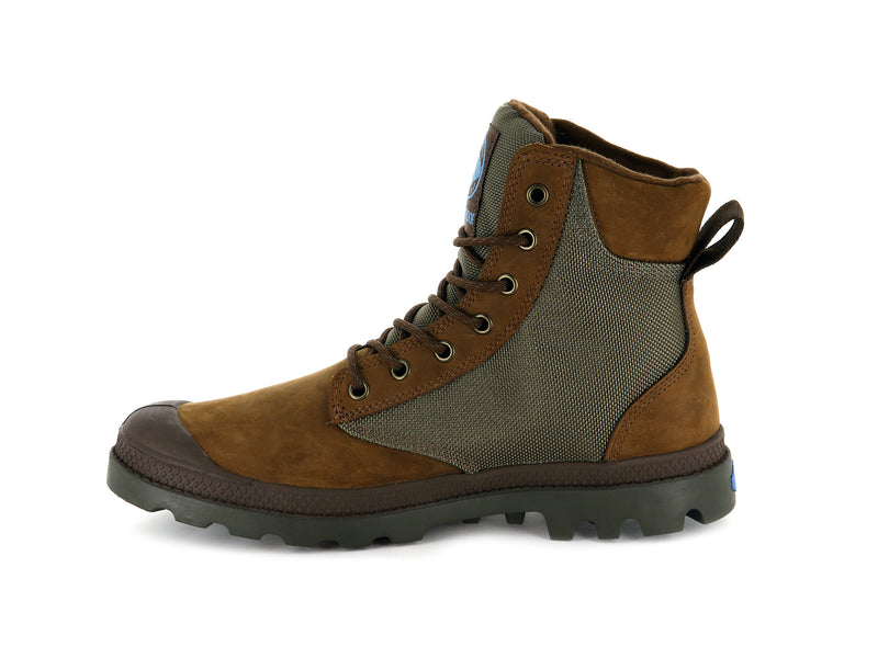 Brown Kids' Palladium Pampa Sport Cuff Wpn Boots | 6301UZKFP