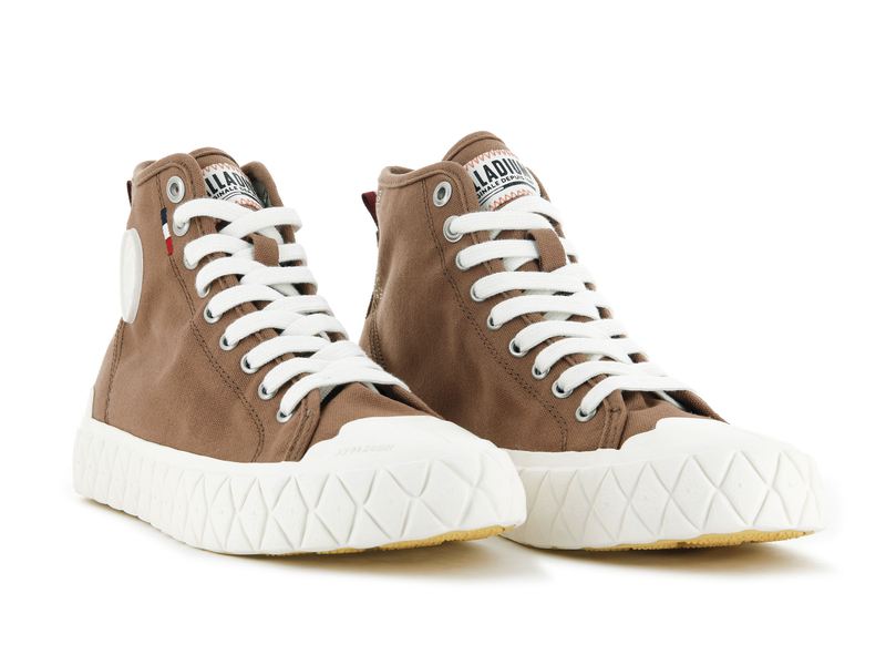 Brown Men's Palladium Palla Ace Canvas Mid High Tops | 1968PHEZL