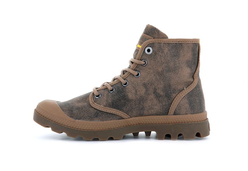 Brown Men's Palladium Pampa Hi Wax Boots | 5602MRDFY