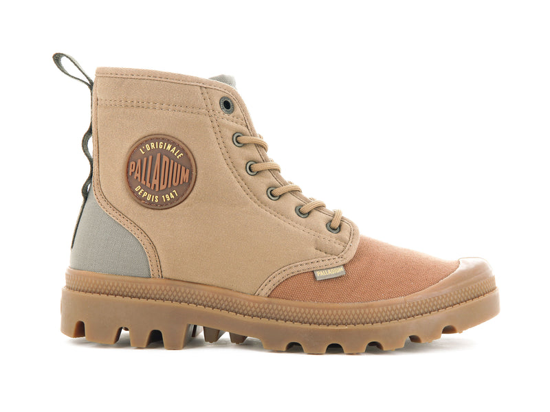 Brown Men\'s Palladium Pampa Shade 75th High Tops | 0521ZJMRW