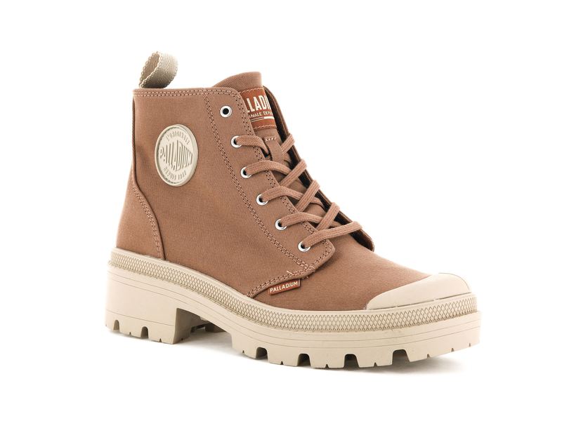 Brown Women's Palladium Pallabase Twill High Tops | 1250IKXJQ