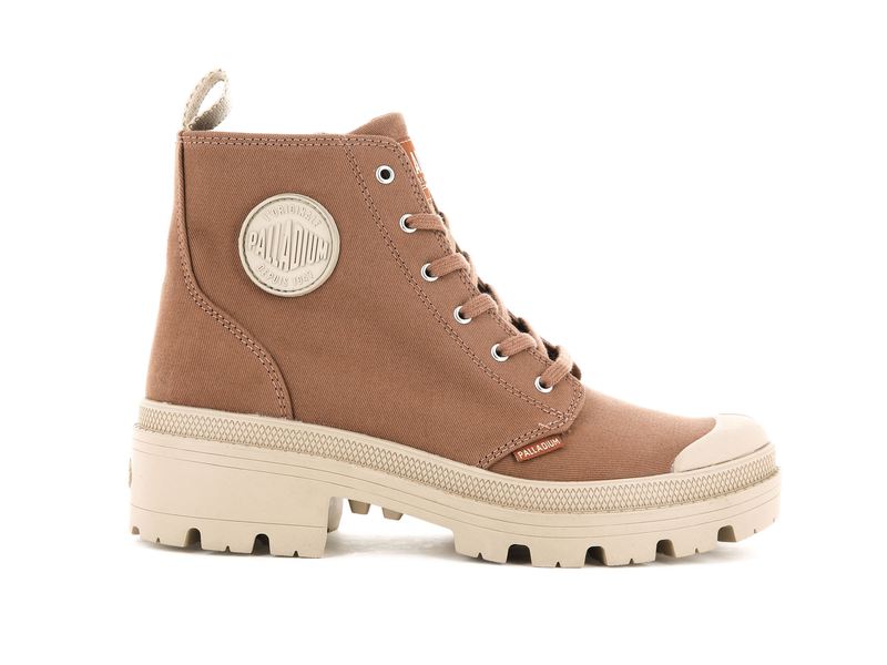 Brown Women\'s Palladium Pallabase Twill High Tops | 1250IKXJQ