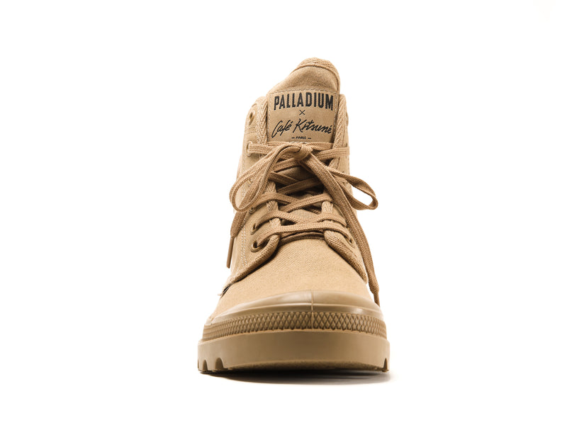 Brown Women's Palladium Pallabrousse X Kitsune High Tops | 1736BSLIM