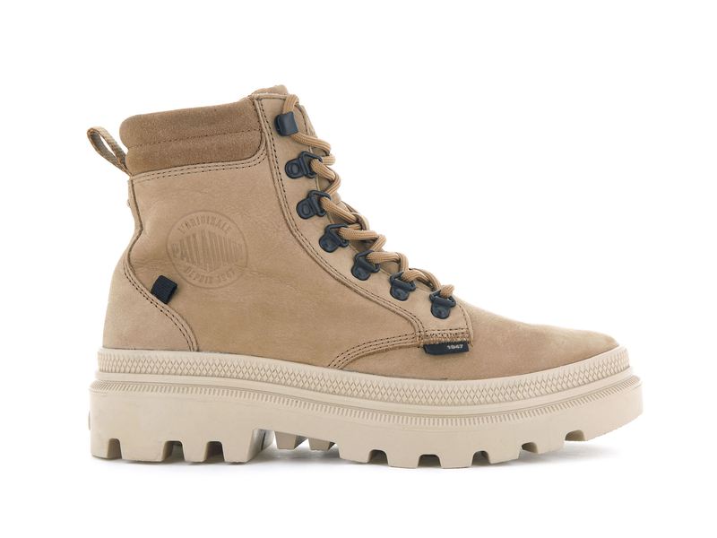 Brown Women\'s Palladium Pallatrooper Hiker Nubuck Boots | 2536QZGFT