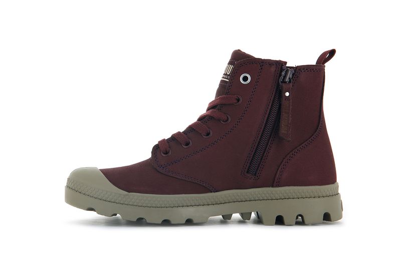 Chocolate Women's Palladium Pampa Hi Zip Sl Boots | 6415QZEPN