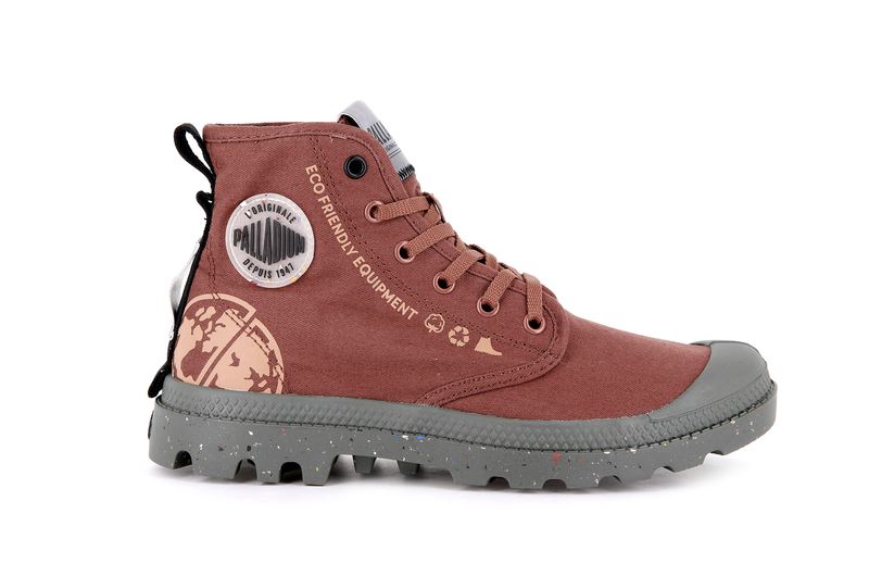 Copper Brown Men\'s Palladium Pampa Organic Metro High Tops | 4286CZISL