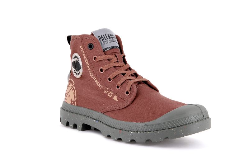 Copper Brown Women's Palladium Pampa Organic Metro High Tops | 8621TUQHI