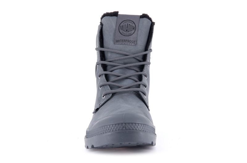 Dark Grey Kids' Palladium Pampa Sport Cuff Wps Boots | 2501ERGAH