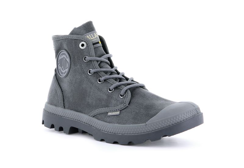 Dark Grey Men's Palladium Pampa Hi Wax High Tops | 4892ONHDZ