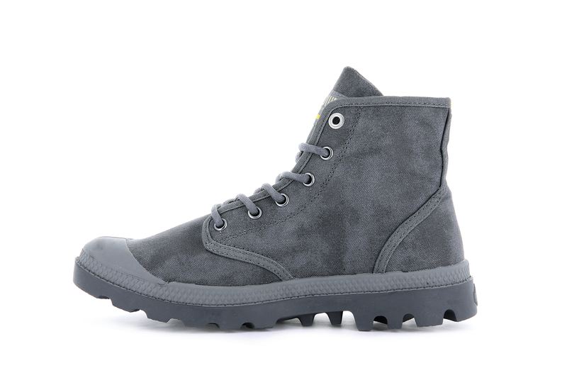 Dark Grey Men's Palladium Pampa Hi Wax High Tops | 4892ONHDZ