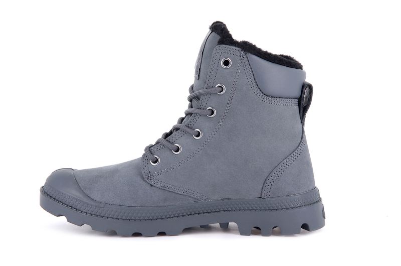 Dark Grey Women's Palladium Pampa Sport Cuff Wps Boots | 3927WKXZL