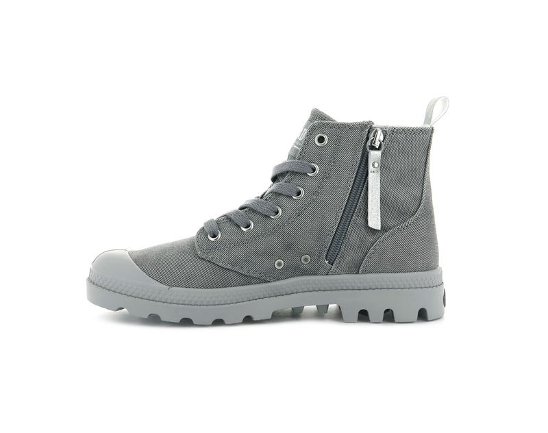 Dark Grey Women's Palladium Pampa Zip Desertwash Boots | 4125AXQSV