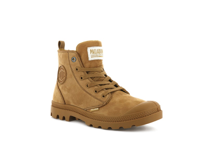 Gold Women's Palladium Pampa Hi Zip Nubuck Boots | 4751ZWYLO