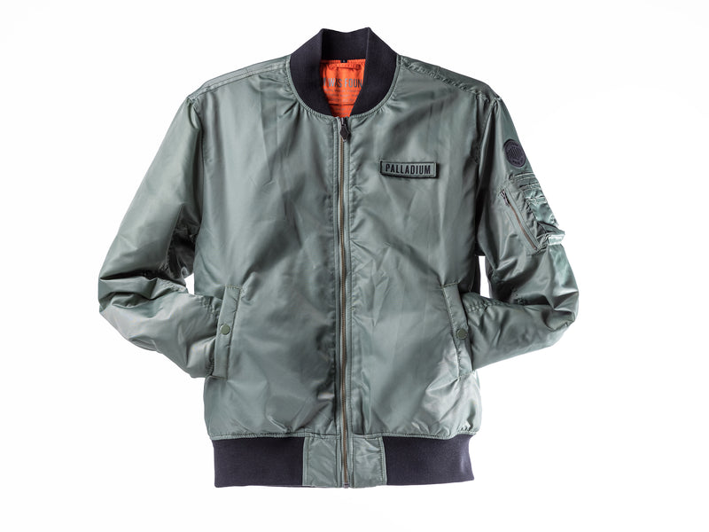 Green Men's Palladium City Flight Jackets | 4378NEQRA