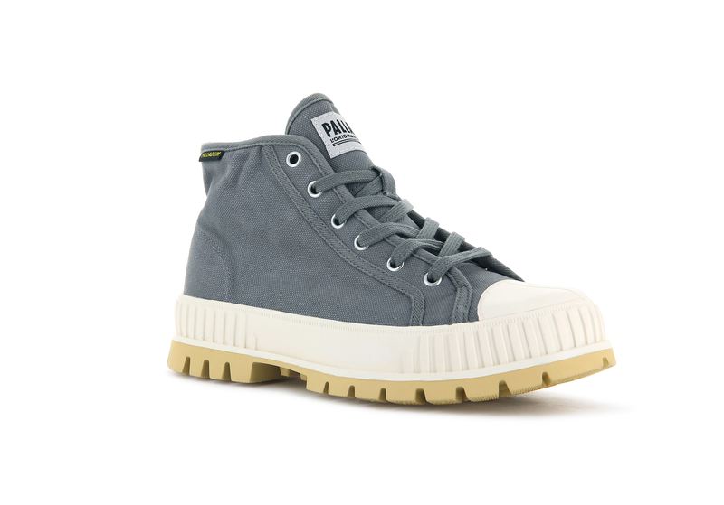 Grey Kids' Palladium Pallashock Mid Og High Tops | 1495BOUGC