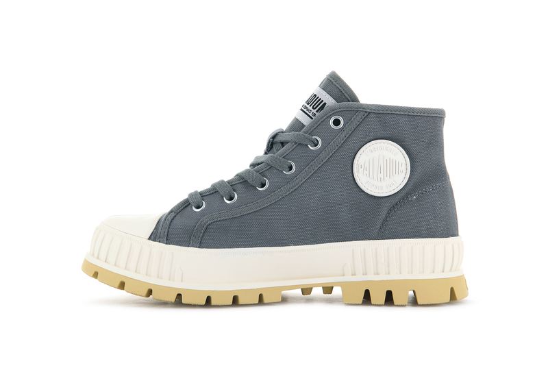 Grey Kids' Palladium Pallashock Mid Og High Tops | 1495BOUGC