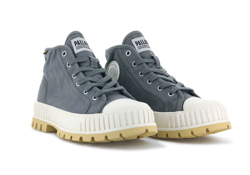 Grey Kids' Palladium Pallashock Mid Og High Tops | 1495BOUGC