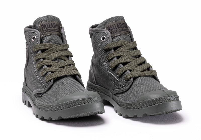 Grey Kids' Palladium Pampa Hi V Boots | 6901TIVSU