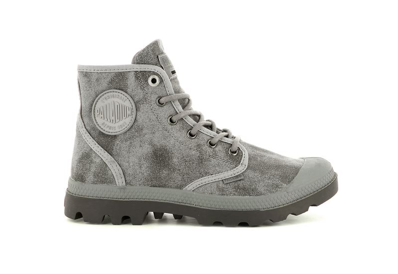 Grey Kids\' Palladium Pampa Hi Wax Boots | 1238FXRBH