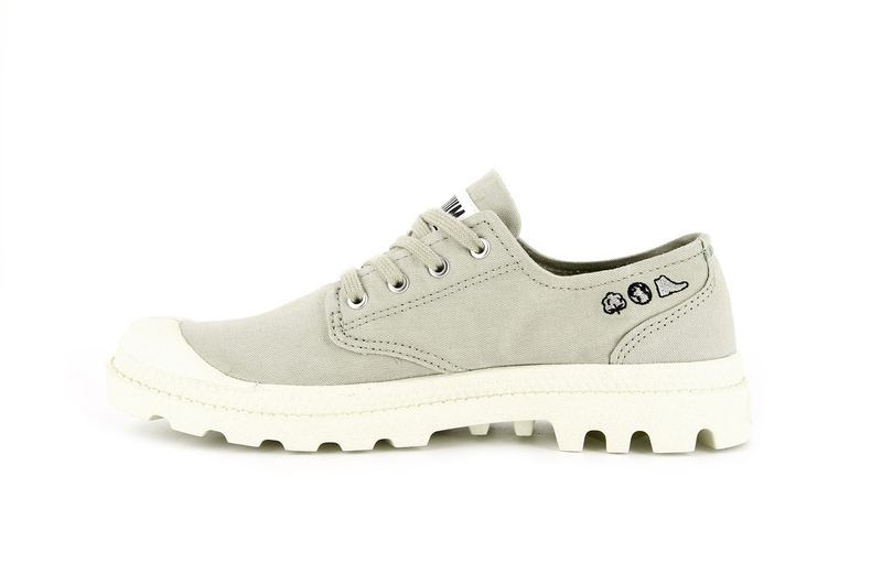 Grey Kids' Palladium Pampa Oxford Organic Ii Low Tops | 8937SLGTX