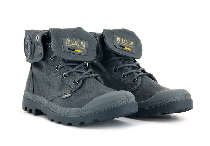 Grey Men's Palladium Pampa Baggy Wax High Tops | 0623TBFZS