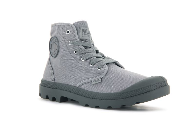 Grey Men's Palladium Pampa Hi Boots | 7350TGEJI