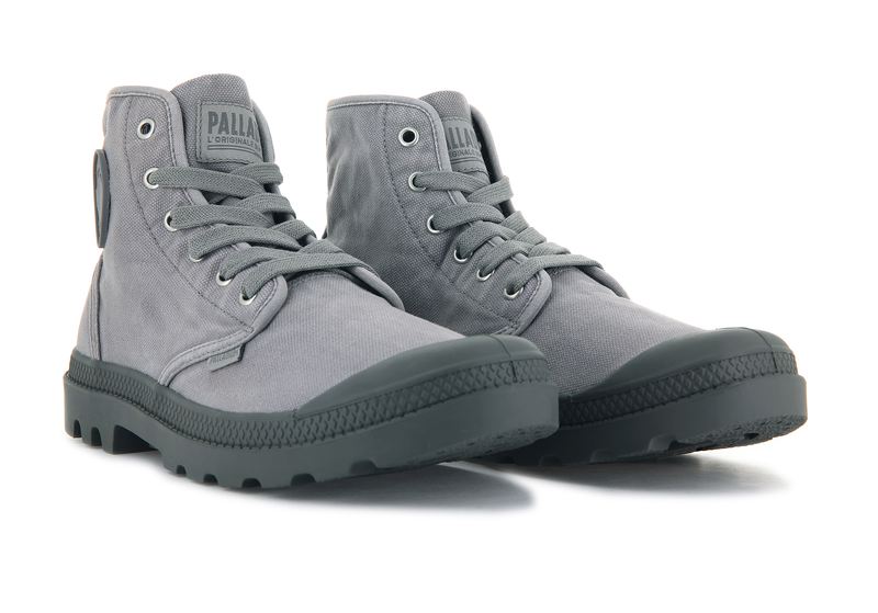 Grey Men's Palladium Pampa Hi Boots | 7350TGEJI