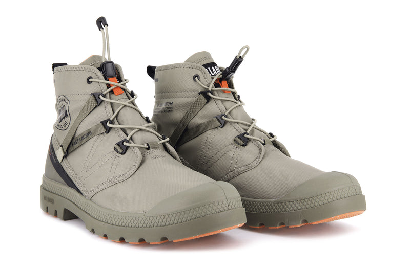 Grey Men's Palladium Pampa Travel Lite+ Waterproof Boots | 0719MKZPH